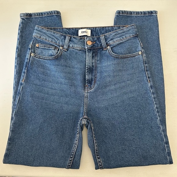 Only Emily High Waist Straight Fit Jeans Medium Blue Denim Size 25 - Picture 16 of 16
